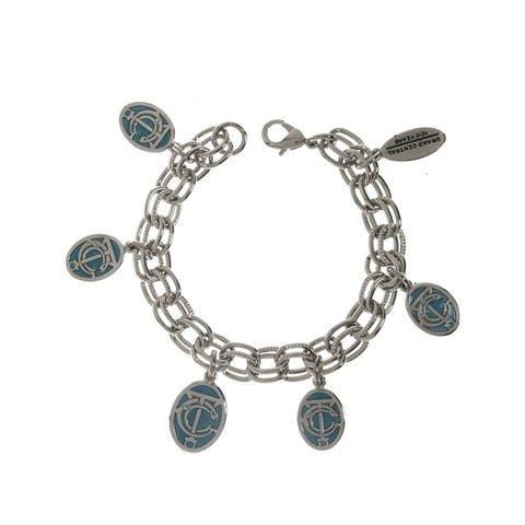 Grand Central Celestial Blue Silvertone Charm Bracelet