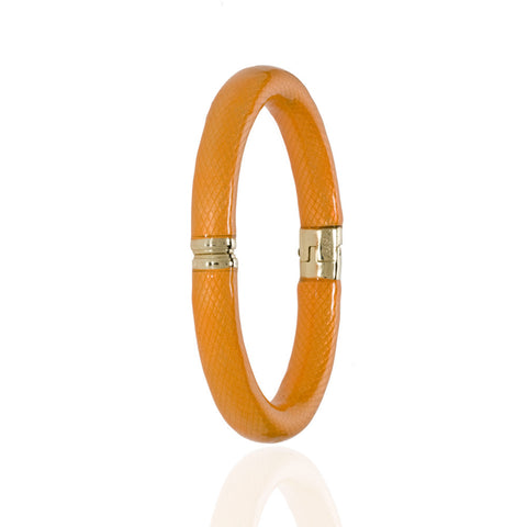 Orange Snakeskin Bangle Bracelet