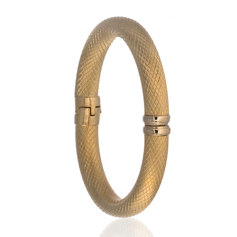 Gold Tone Snakeskin Bangle Bracelet