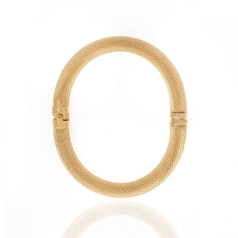 Large Gold Tone Snakeskin Bracelet