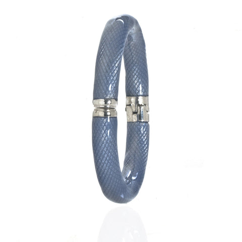 Silvertone Blue Snakeskin Bracelet